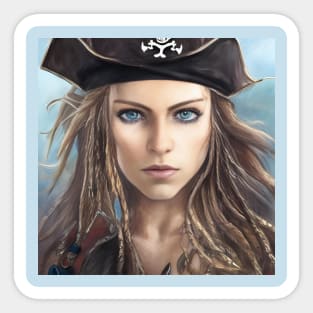 Female Pirate Captain Sticker